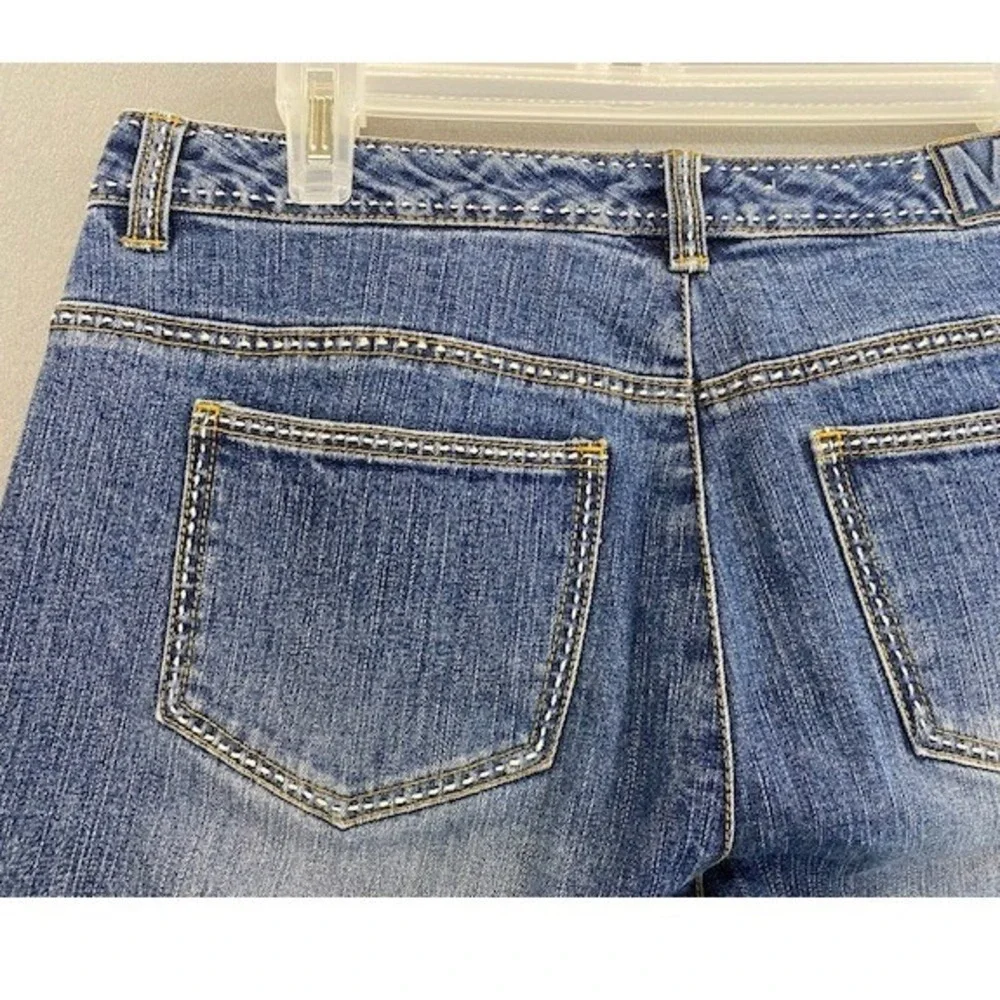 Michael Kors Womens Size 6/31 Blue Wash‎ Denim Bootcut Jeans Embellished Pockets